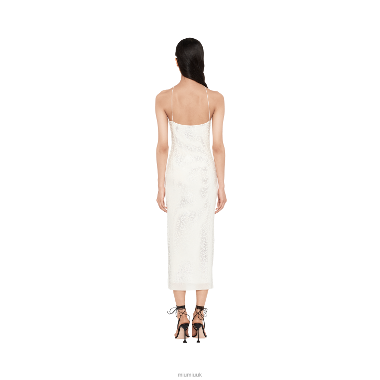 Ready To Wear Embroidered Dress In Stretch Georgette Miu Miu XH28Z395 White