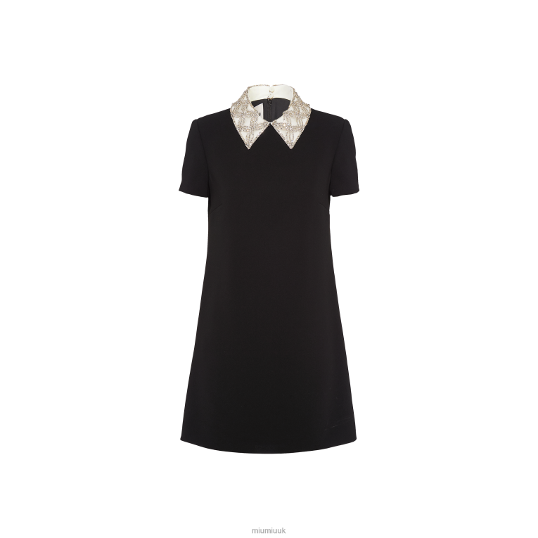 Ready To Wear Embroidered Faille Cady Mini-dress Miu Miu XH28Z435 Black