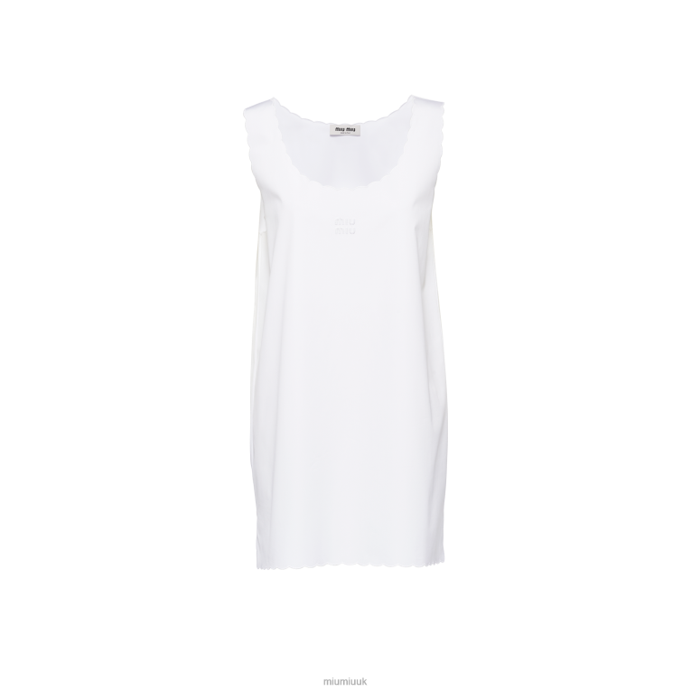 Ready To Wear Embroidered Poplin Mini-dress Miu Miu XH28Z352 White