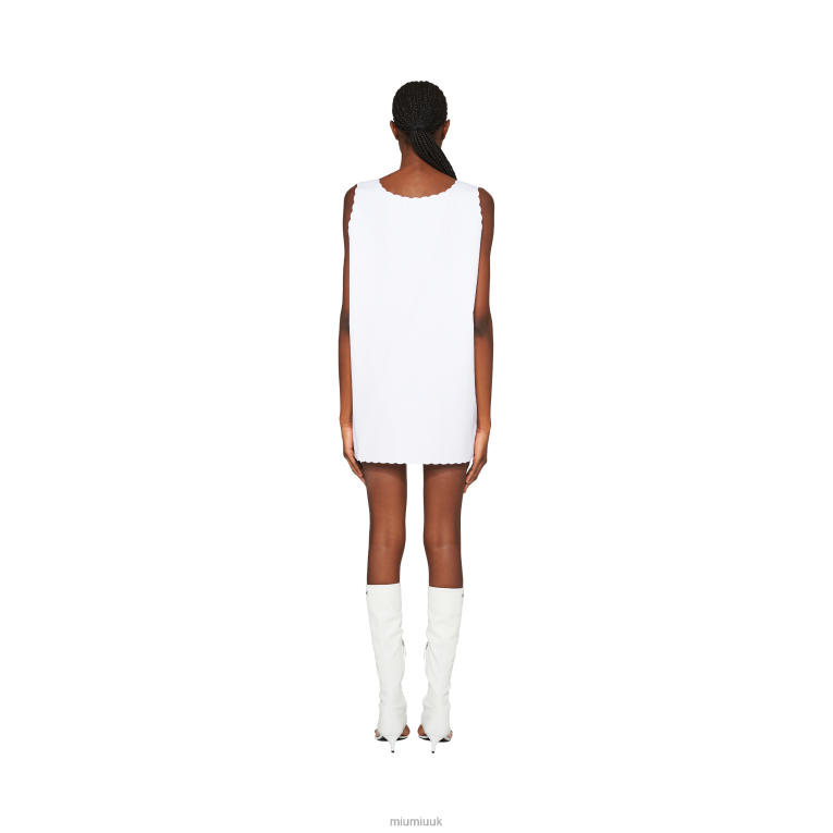 Ready To Wear Embroidered Poplin Mini-dress Miu Miu XH28Z352 White