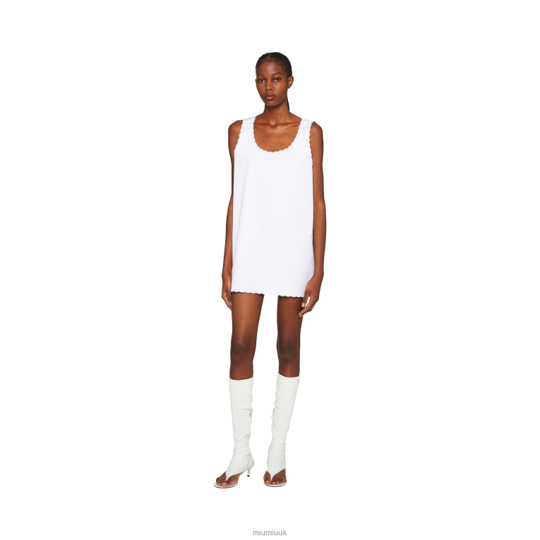 Ready To Wear Embroidered Poplin Mini-dress Miu Miu XH28Z352 White
