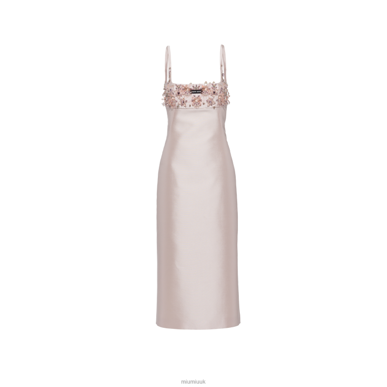 Ready To Wear Embroidered Silk And Wool Dress Miu Miu XH28Z393 Opal