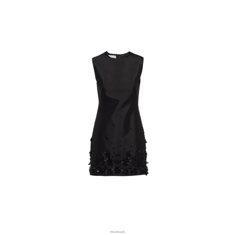 Ready To Wear Embroidered Silk And Wool Mini-dress Miu Miu XH28Z404 Black