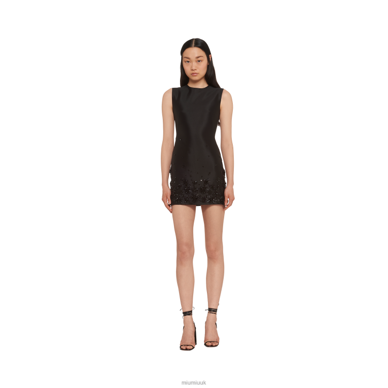 Ready To Wear Embroidered Silk And Wool Mini-dress Miu Miu XH28Z404 Black