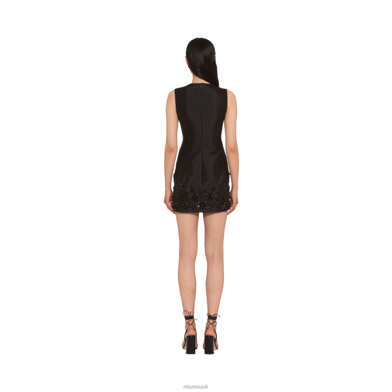 Ready To Wear Embroidered Silk And Wool Mini-dress Miu Miu XH28Z404 Black