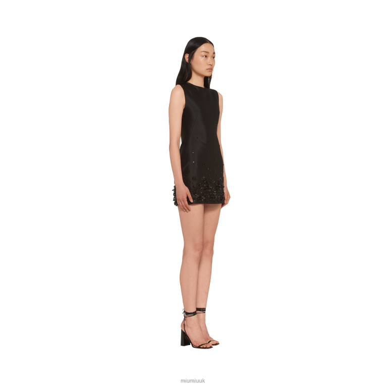 Ready To Wear Embroidered Silk And Wool Mini-dress Miu Miu XH28Z404 Black
