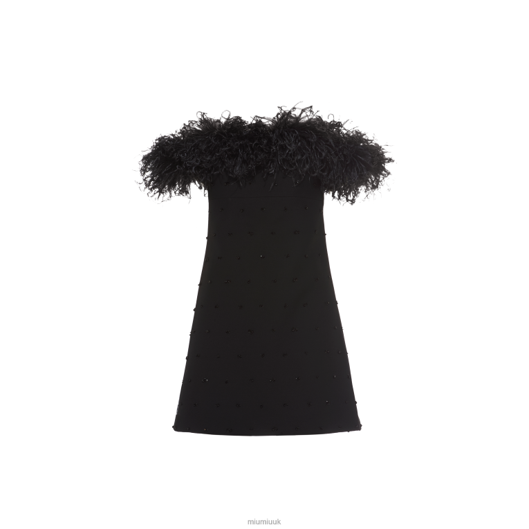 Ready To Wear Embroidered Tricotine Dress Miu Miu XH28Z432 Black