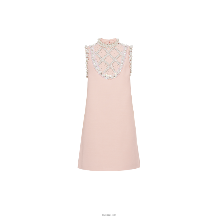 Ready To Wear Embroidered Tricotine Minidress Miu Miu XH28Z431 Antique