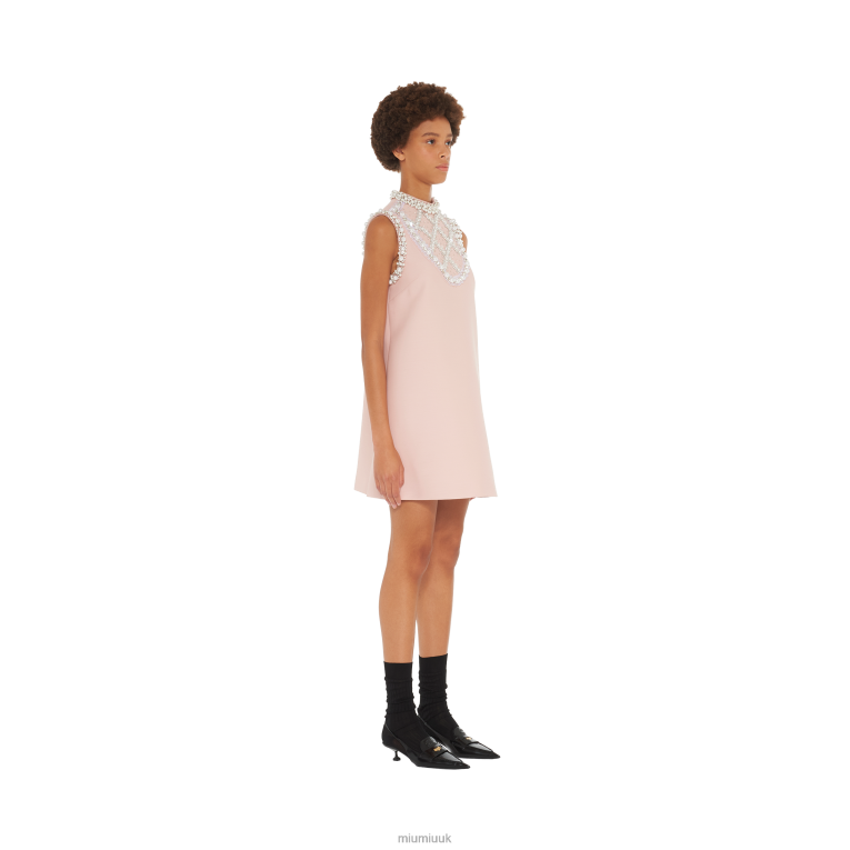 Ready To Wear Embroidered Tricotine Minidress Miu Miu XH28Z431 Antique