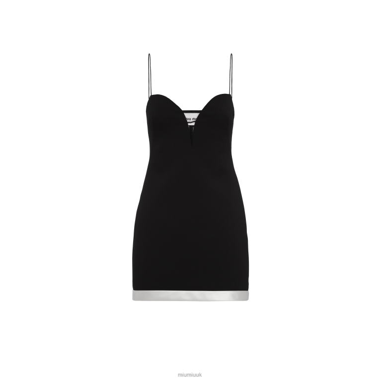Ready To Wear Grain De Poudre Short Dress Miu Miu XH28Z402 Black/White