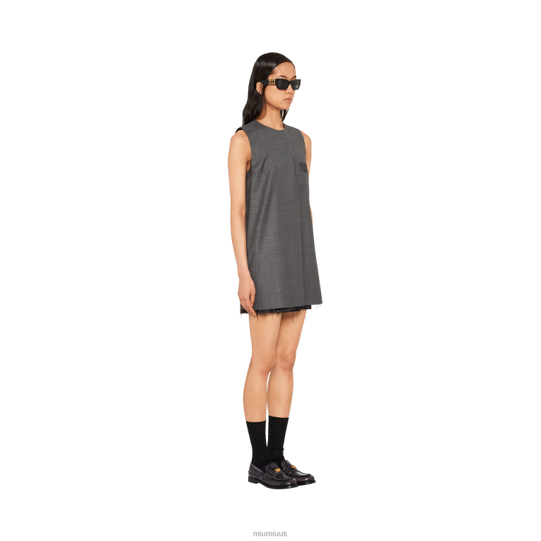 Ready To Wear Grisaille Mini-dress Miu Miu XH28Z400 Slate Gray