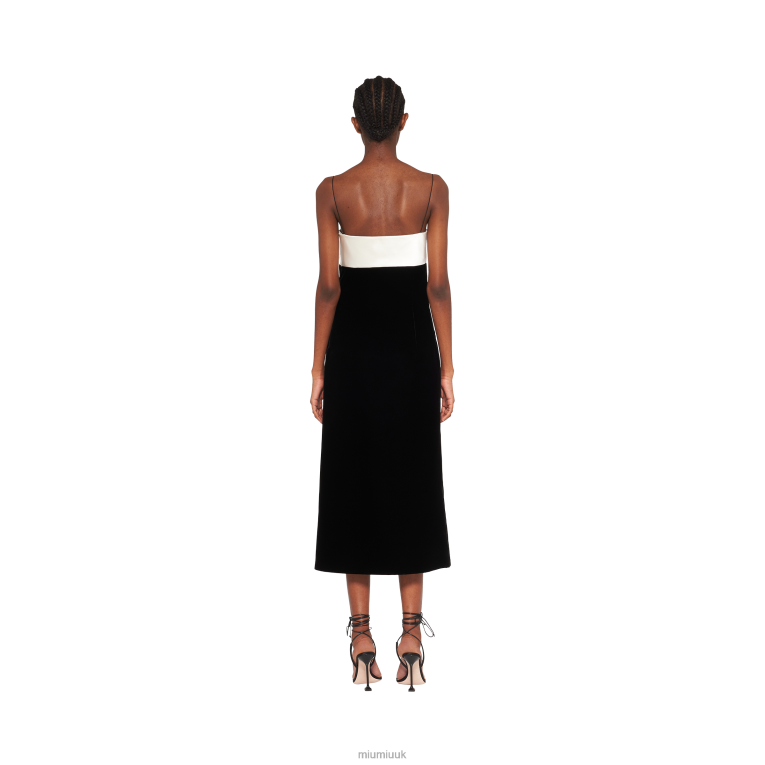 Ready To Wear Long Velvet Dress Miu Miu XH28Z405 Black/White