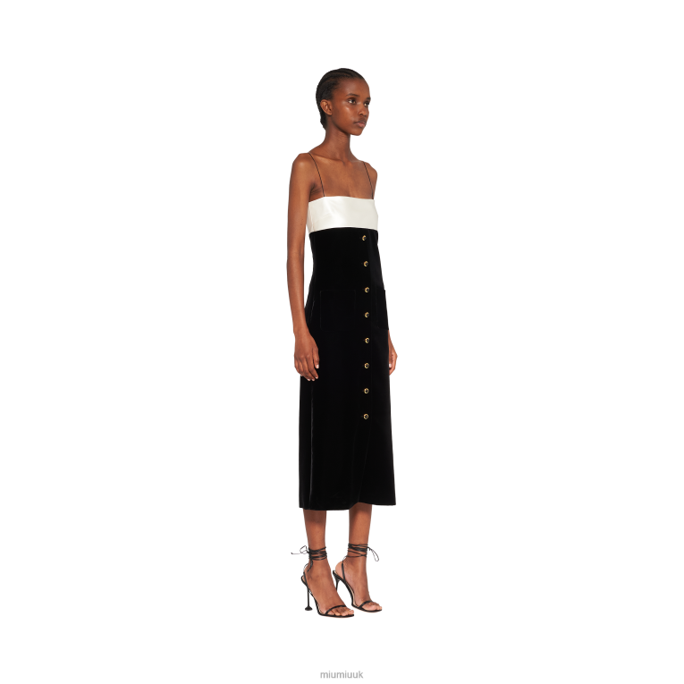 Ready To Wear Long Velvet Dress Miu Miu XH28Z405 Black/White