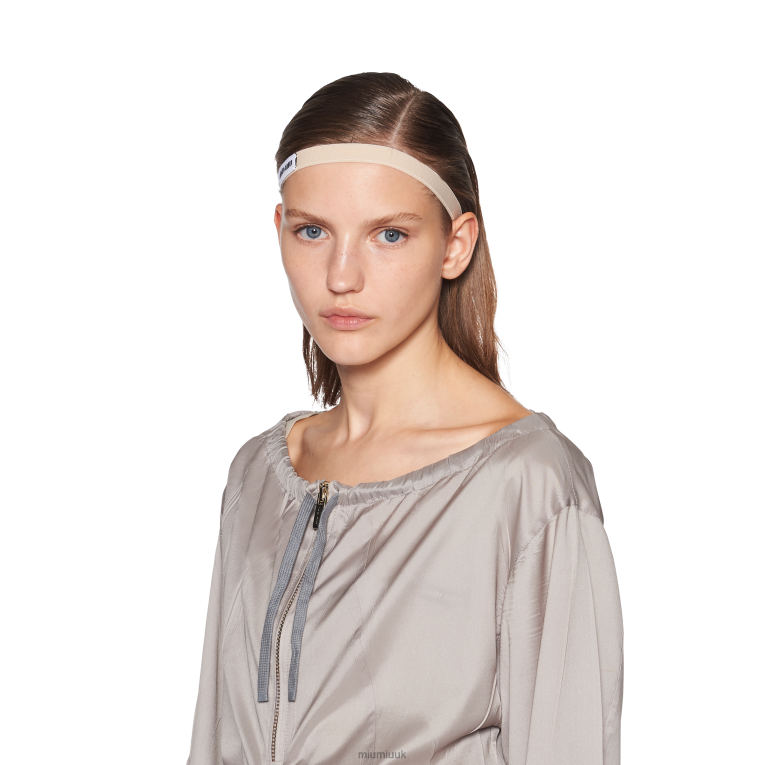 Ready To Wear Long-sleeved Technical Silk Dress Miu Miu XH28Z365 Cloudy Gray
