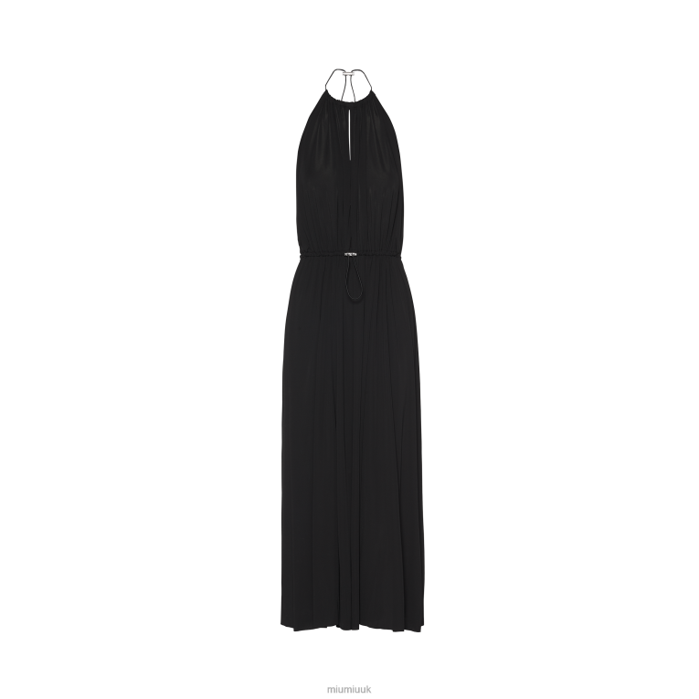 Ready To Wear Organzine Halter Midi-dress Miu Miu XH28Z374 Black