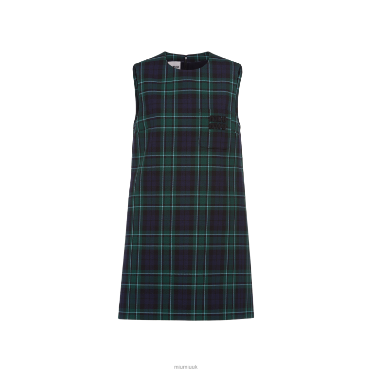 Ready To Wear Plaid Mini-dress Miu Miu XH28Z430 Navy