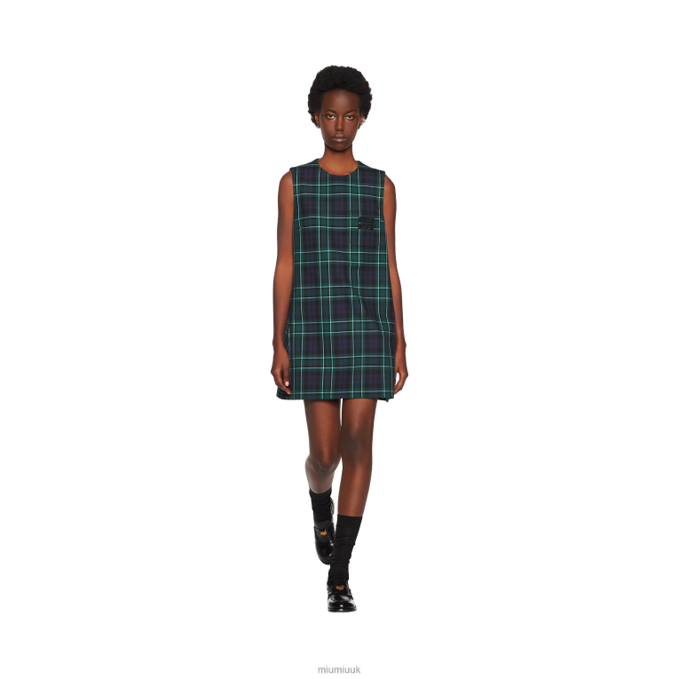 Ready To Wear Plaid Mini-dress Miu Miu XH28Z430 Navy