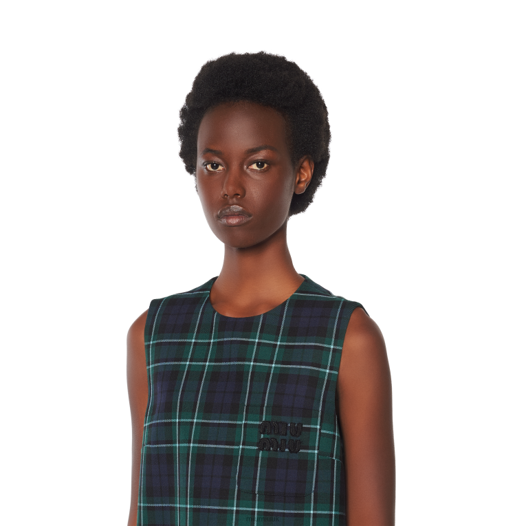 Ready To Wear Plaid Mini-dress Miu Miu XH28Z430 Navy