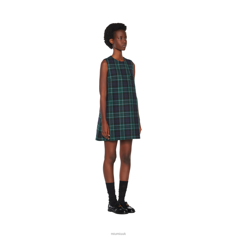Ready To Wear Plaid Mini-dress Miu Miu XH28Z430 Navy