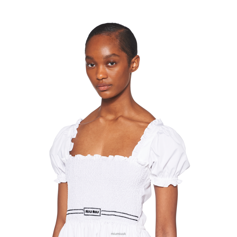 Ready To Wear Poplin Dress Miu Miu XH28Z354 White