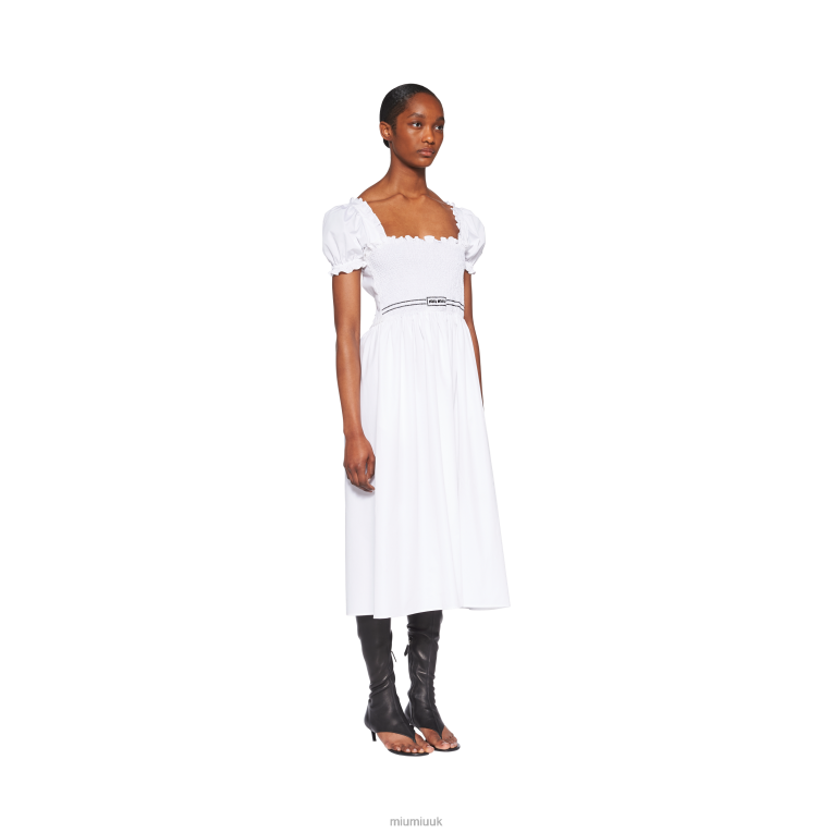 Ready To Wear Poplin Dress Miu Miu XH28Z354 White