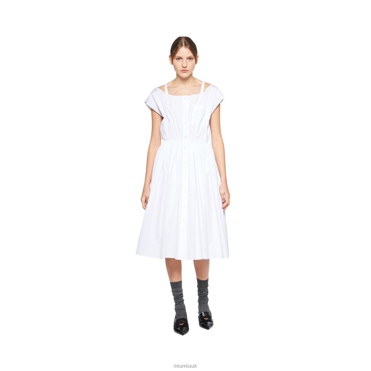 Ready To Wear Poplin Dress Miu Miu XH28Z392 White