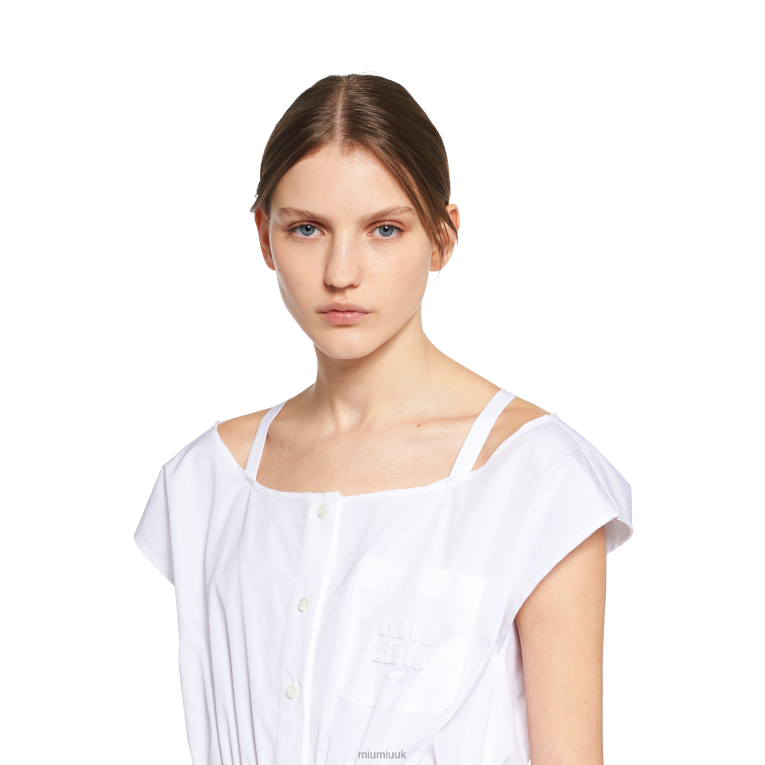 Ready To Wear Poplin Dress Miu Miu XH28Z392 White