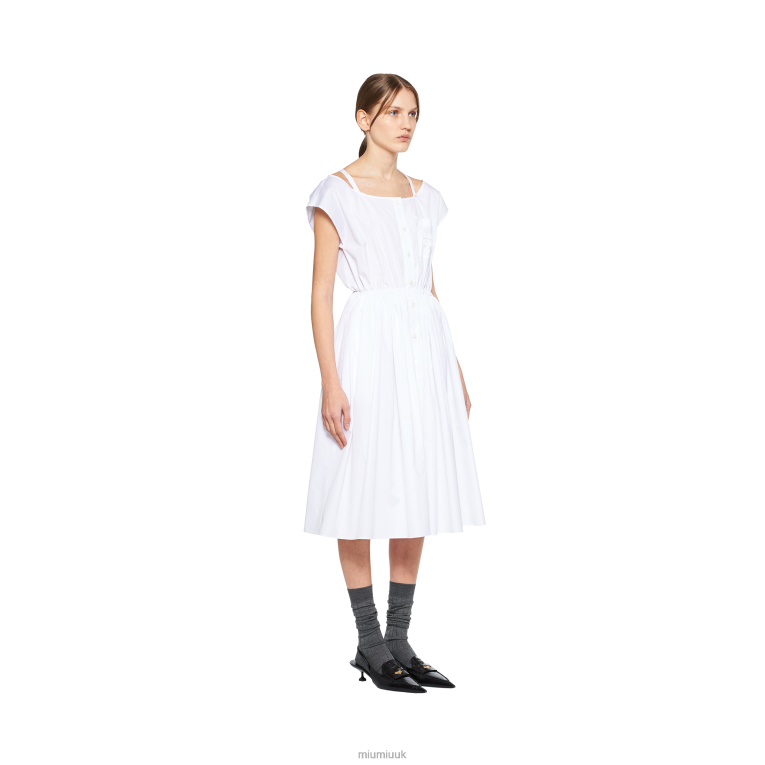 Ready To Wear Poplin Dress Miu Miu XH28Z392 White