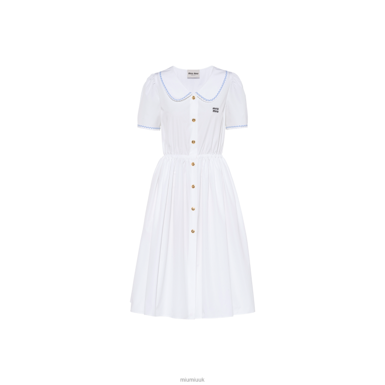 Ready To Wear Poplin Dress Miu Miu XH28Z438 White