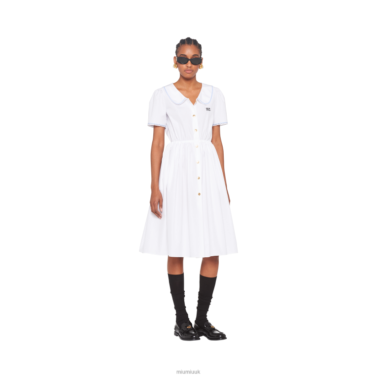 Ready To Wear Poplin Dress Miu Miu XH28Z438 White