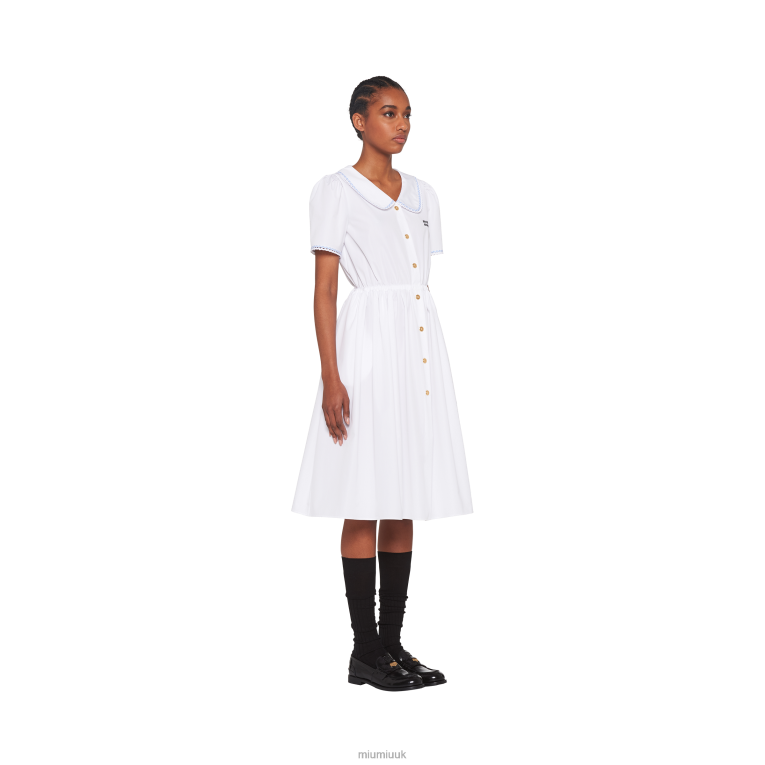 Ready To Wear Poplin Dress Miu Miu XH28Z438 White