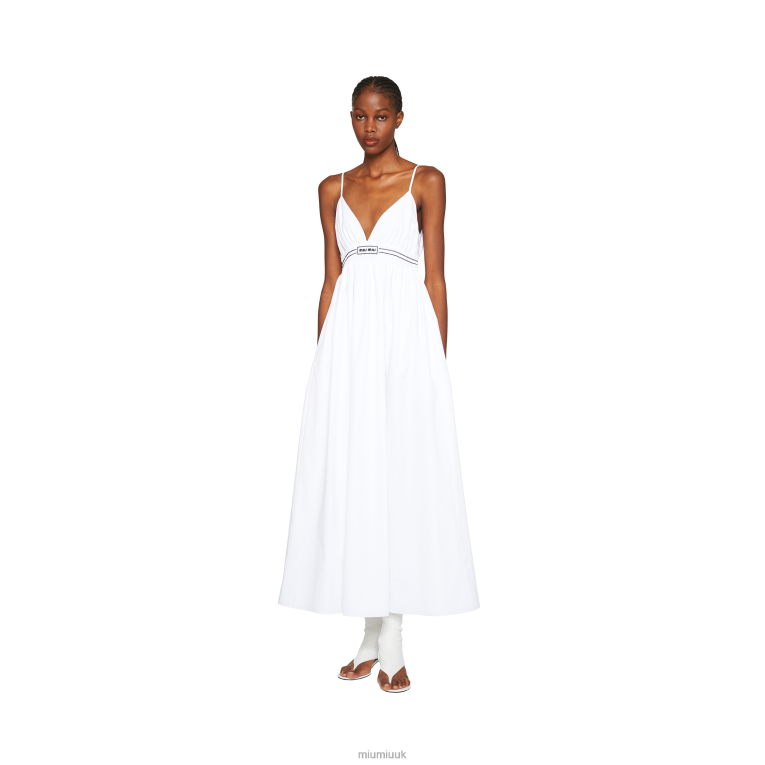 Ready To Wear Poplin Long Dress Miu Miu XH28Z353 White