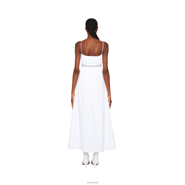 Ready To Wear Poplin Long Dress Miu Miu XH28Z353 White