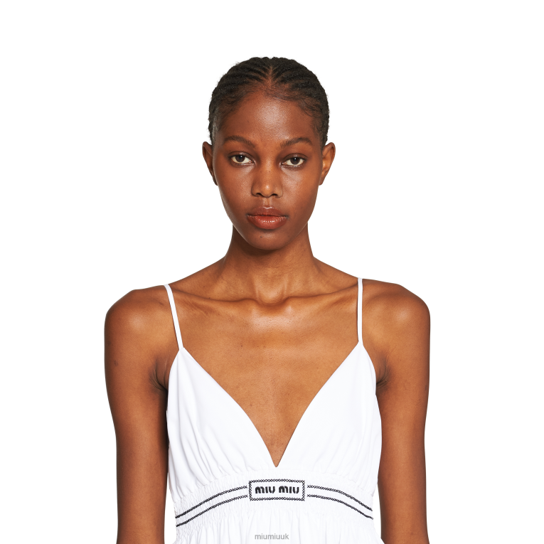 Ready To Wear Poplin Long Dress Miu Miu XH28Z353 White