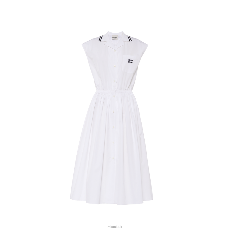 Ready To Wear Poplin Midi-dress Miu Miu XH28Z351 White