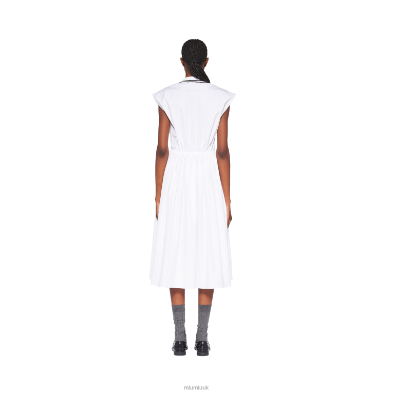 Ready To Wear Poplin Midi-dress Miu Miu XH28Z351 White