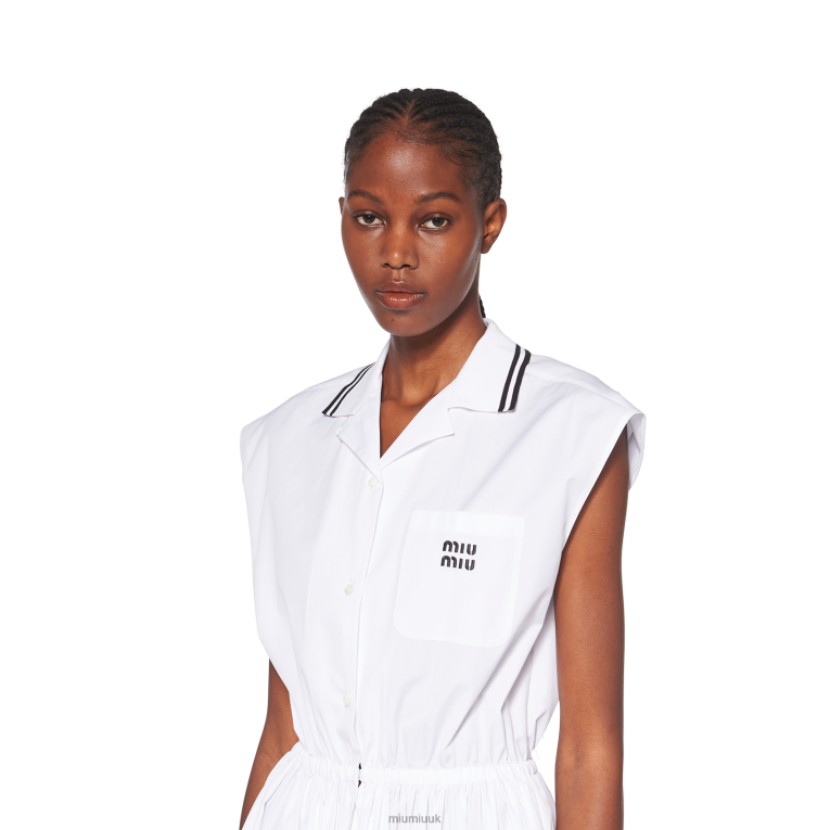 Ready To Wear Poplin Midi-dress Miu Miu XH28Z351 White