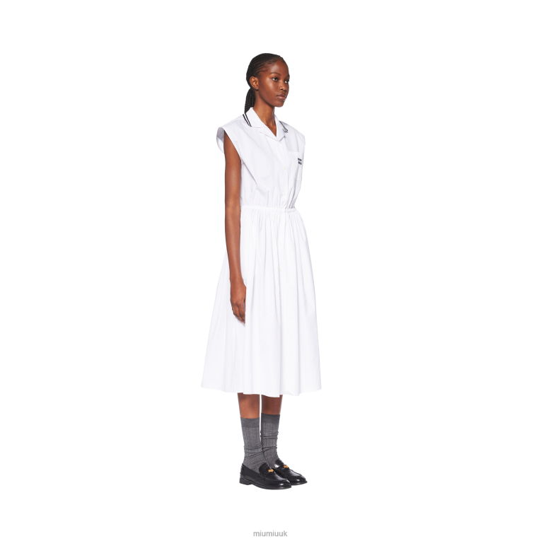 Ready To Wear Poplin Midi-dress Miu Miu XH28Z351 White