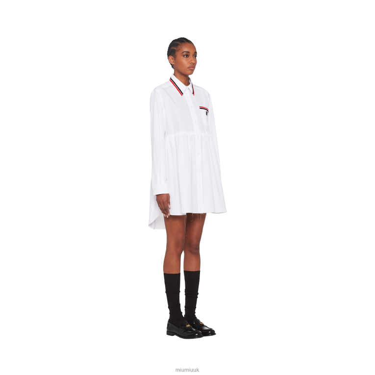 Ready To Wear Poplin Mini-dress Miu Miu XH28Z439 White