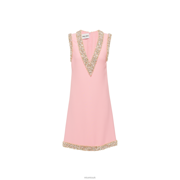 Ready To Wear Sleeveless Cady Mini-dress Miu Miu XH28Z446 Petal Pink