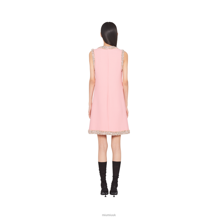 Ready To Wear Sleeveless Cady Mini-dress Miu Miu XH28Z446 Petal Pink