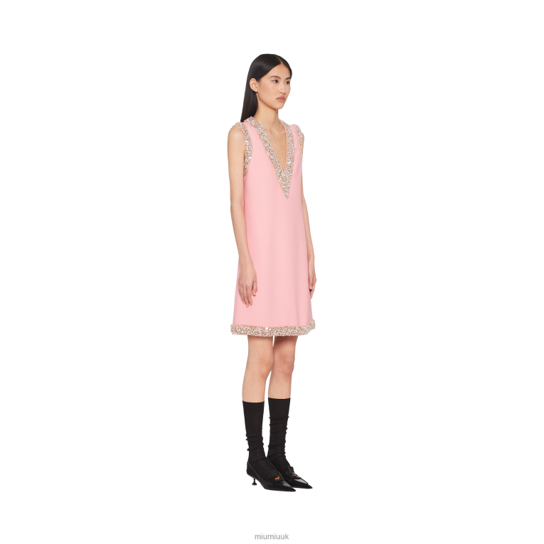 Ready To Wear Sleeveless Cady Mini-dress Miu Miu XH28Z446 Petal Pink