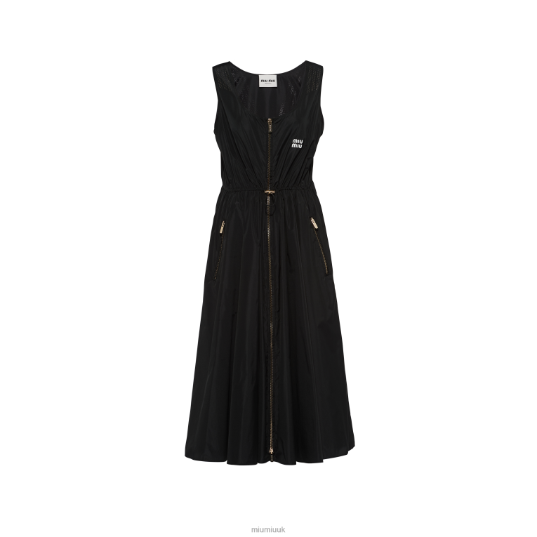 Ready To Wear Sleeveless Technical Silk Dress Miu Miu XH28Z371 Black