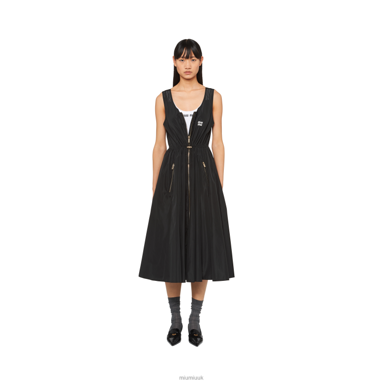 Ready To Wear Sleeveless Technical Silk Dress Miu Miu XH28Z371 Black