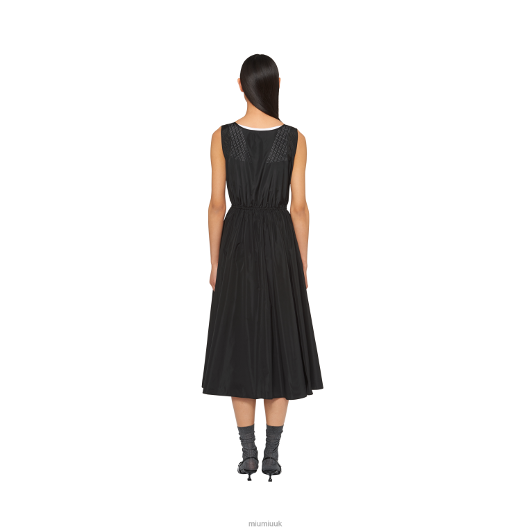 Ready To Wear Sleeveless Technical Silk Dress Miu Miu XH28Z371 Black