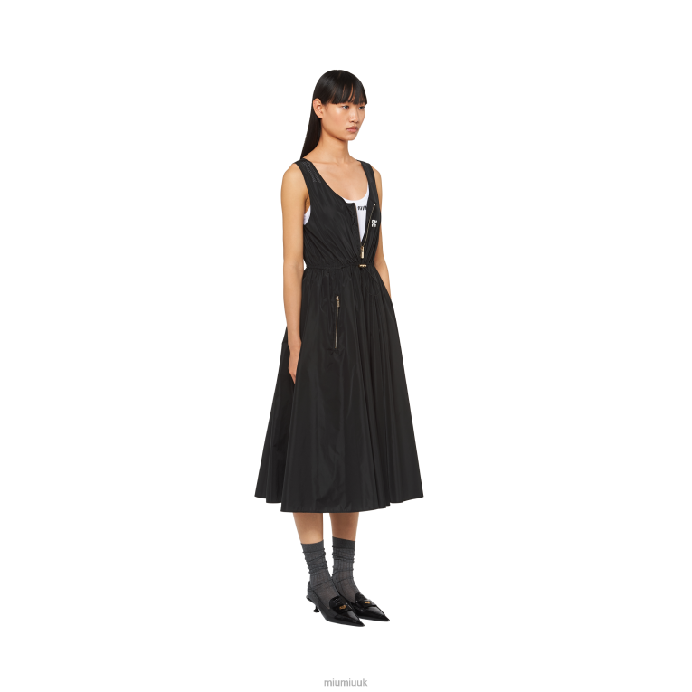 Ready To Wear Sleeveless Technical Silk Dress Miu Miu XH28Z371 Black
