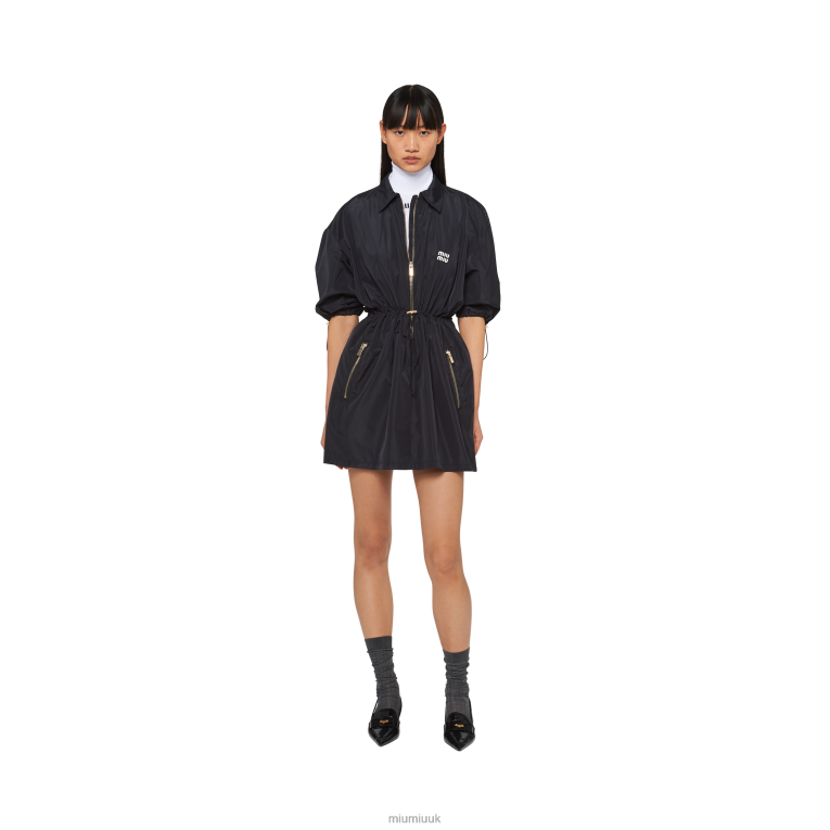 Ready To Wear Technical Silk Mini-dress Miu Miu XH28Z367 Navy