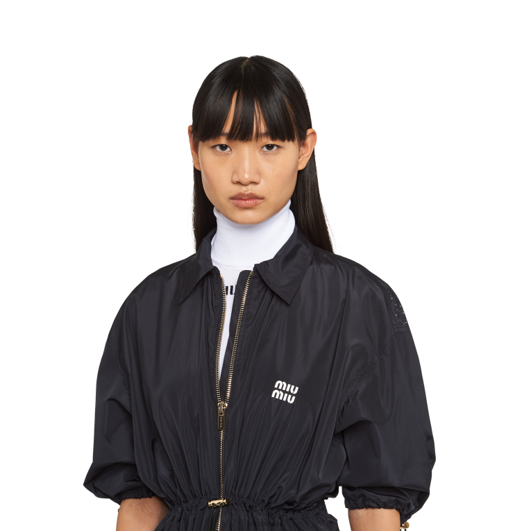Ready To Wear Technical Silk Mini-dress Miu Miu XH28Z367 Navy