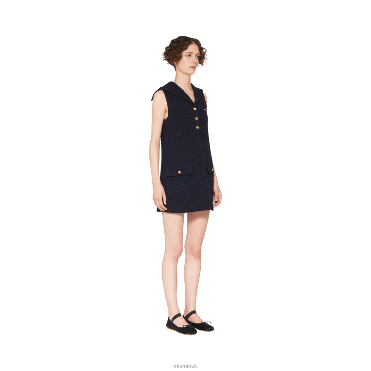 Ready To Wear Tweed Mini-dress Miu Miu XH28Z388 Navy