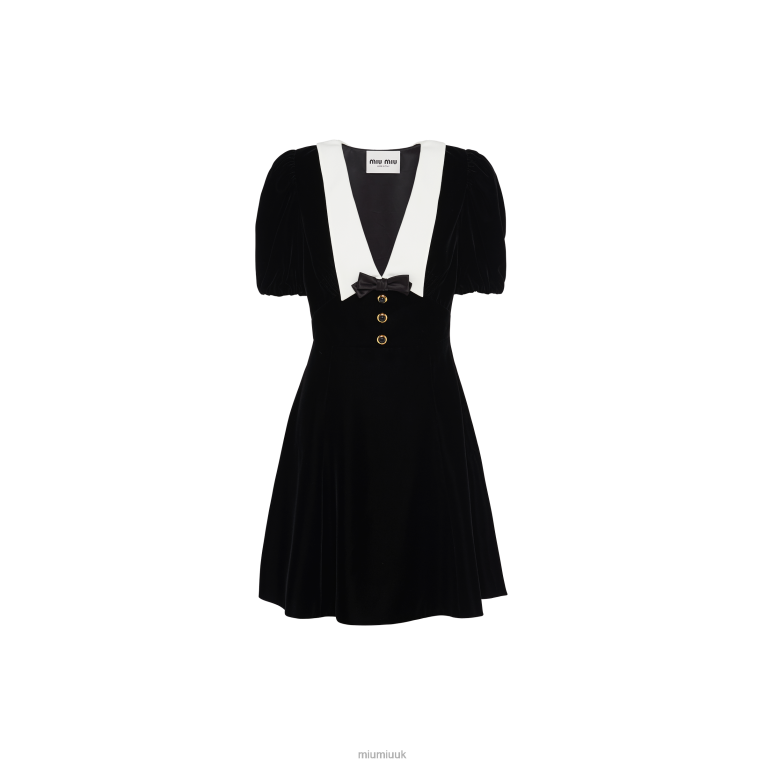 Ready To Wear Velvet Mini Dress Miu Miu XH28Z408 Black/White